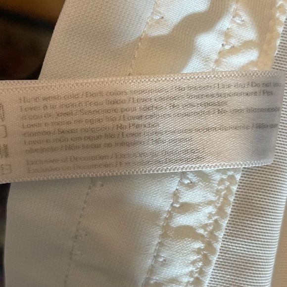 Dominique White Satin & Stretch Mesh Boned Strapless Low Back Bustier Size 34D - Picture 7 of 8